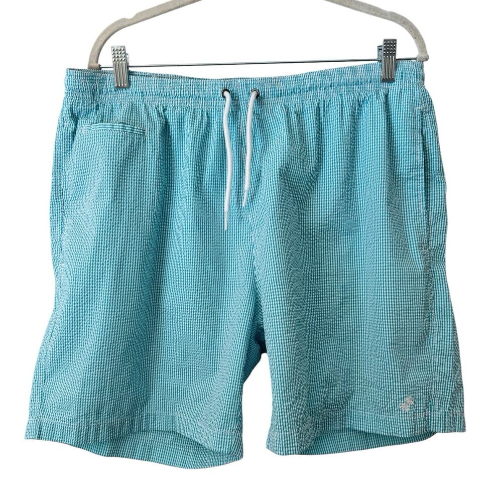 Trunks Surf & Swim Co Blue Striped Seersucker Swim Trunks Men’s Size XL